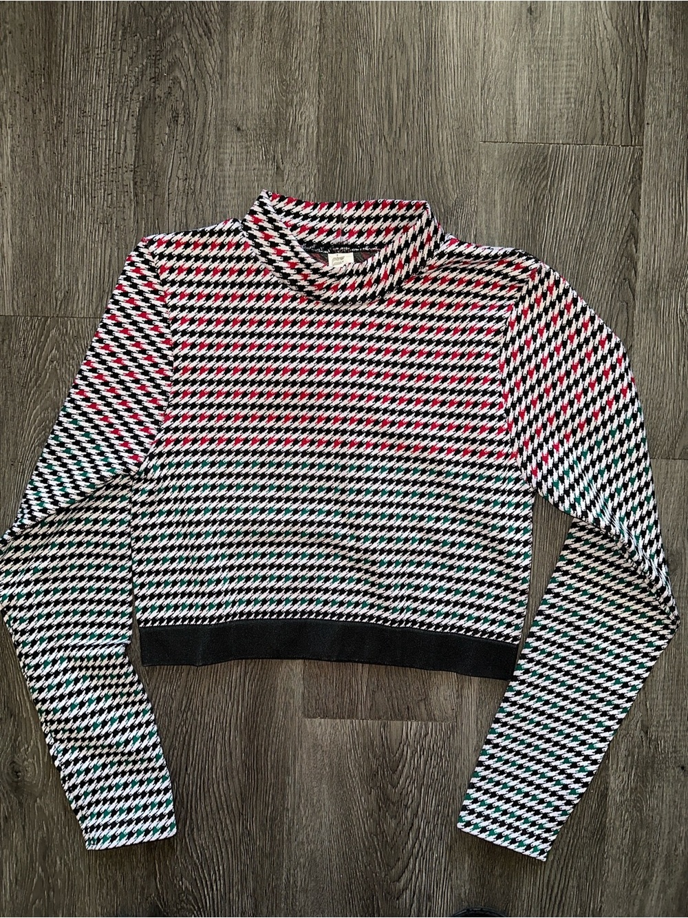 Camryn Houndstooth Seamless Long-Sleeve